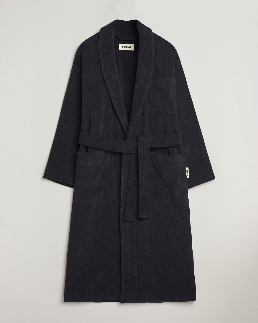 Herr | Pyjamas & Morgonrockar | Tekla | Organic Terry Bathrobe Black