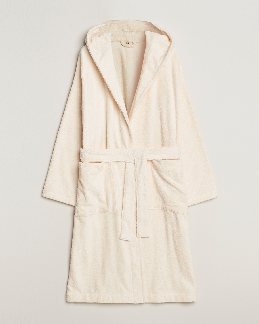 Herr | Pyjamas & Morgonrockar | Tekla | Organic Terry Hooded Bathrobe Ivory