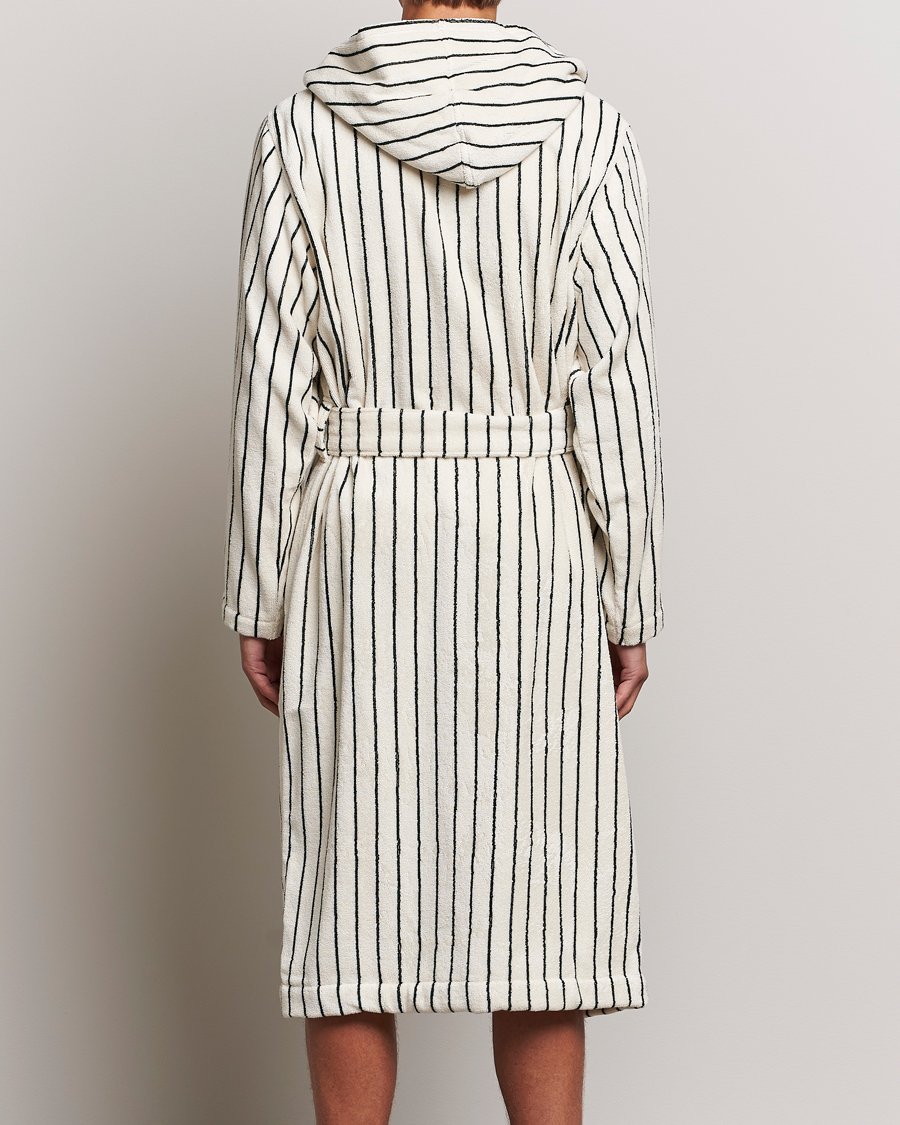 Herr | Pyjamas & Morgonrockar | Tekla | Organic Terry Hooded Bathrobe Racing Green Stripes
