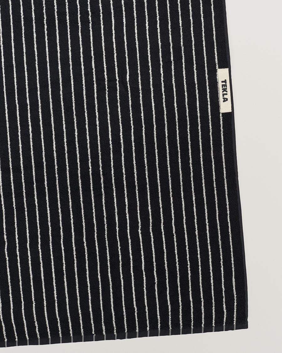 Herr | Student | Tekla | Organic Terry Hand Towel Black Stripe