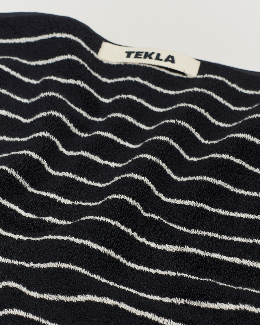 Herr | Textilier | Tekla | Organic Terry Hand Towel Black Stripe
