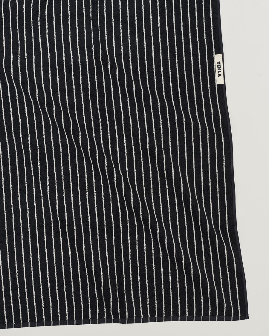 Herr | Livsstil | Tekla | Organic Terry Bath Towel Black Stripe