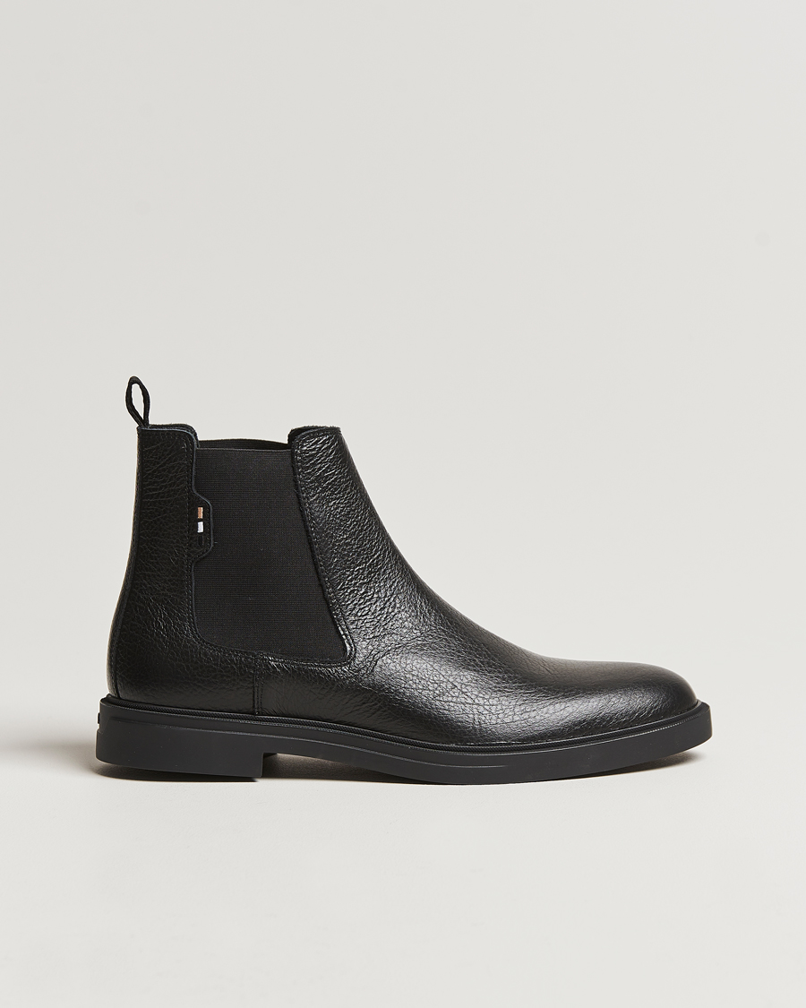 Herr | | BOSS BLACK | Calev Grained Leather Chelsea Boot Black