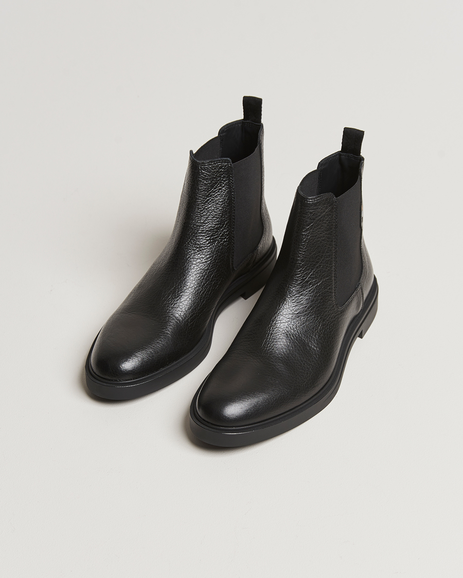 Herr | Chelsea Boots | BOSS BLACK | Calev Grained Leather Chelsea Boot Black