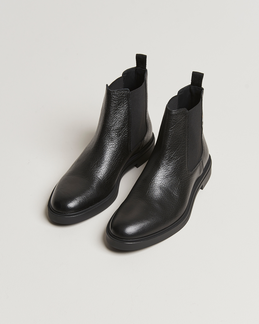 Herr | | BOSS BLACK | Calev Grained Leather Chelsea Boot Black