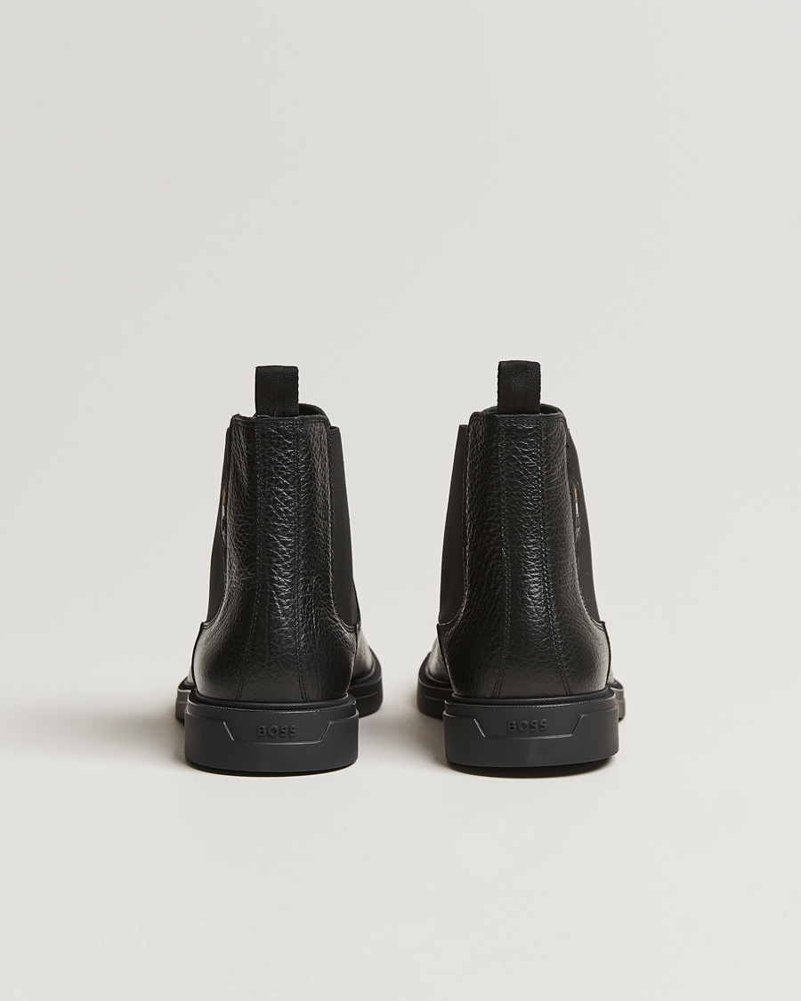 Herr | BOSS BLACK Calev Grained Leather Chelsea Boot Black | BOSS BLACK | Calev Grained Leather Chelsea Boot Black