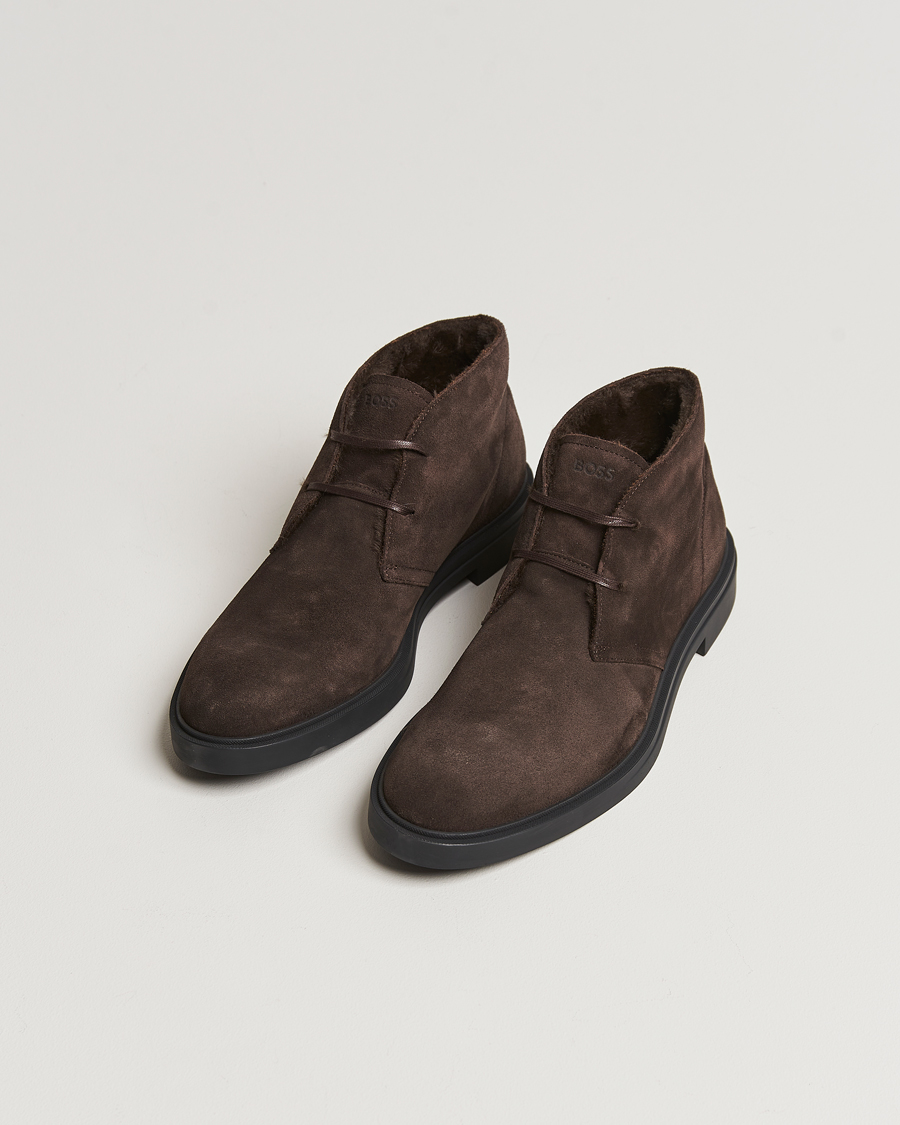 Herr | | BOSS BLACK | Calev Suede Chukka Boot Dark Brown