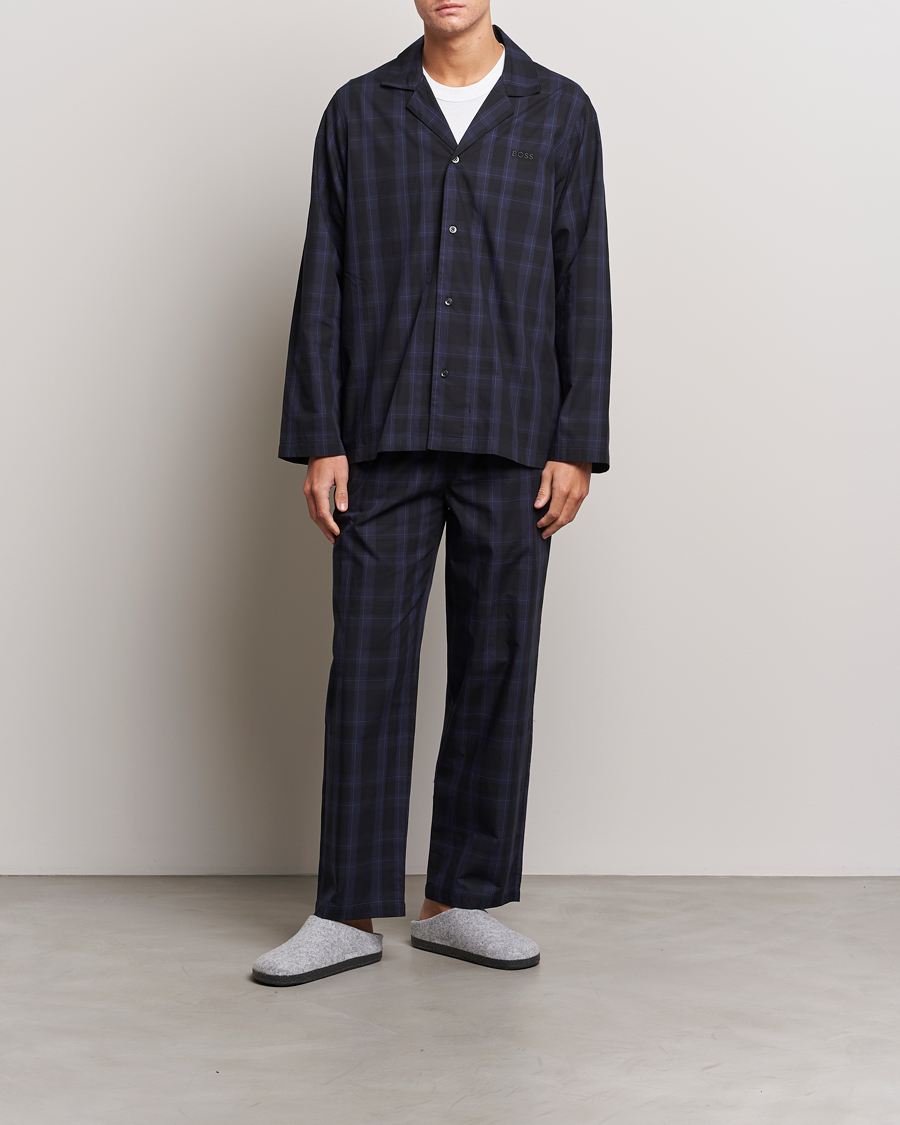 Herr | Pyjamas & Morgonrockar | BOSS BLACK | Urban Checked Pyjama Set Blue Multi