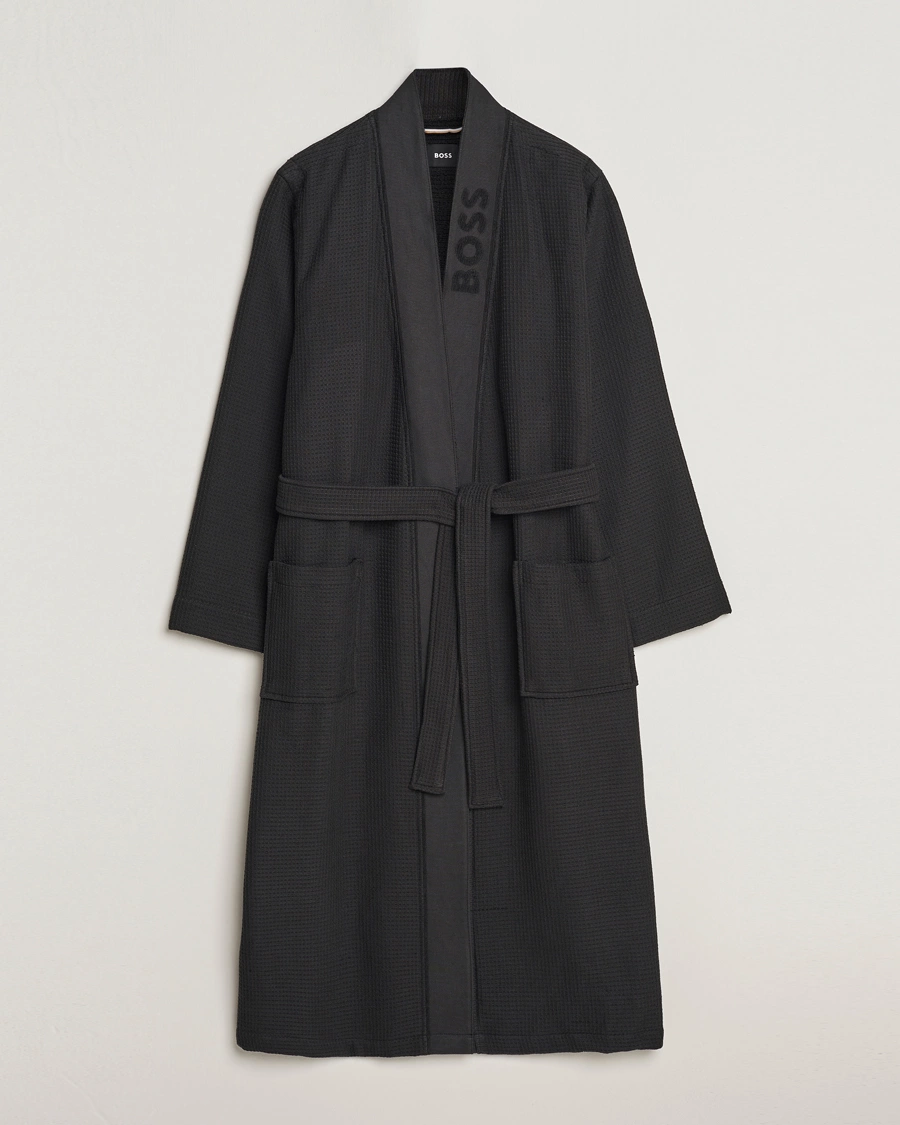 Herr | Pyjamas & Morgonrockar | BOSS BLACK | Waffle Robe Black
