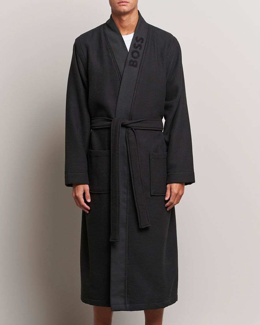 Herr | Pyjamas & Morgonrockar | BOSS BLACK | Waffle Robe Black