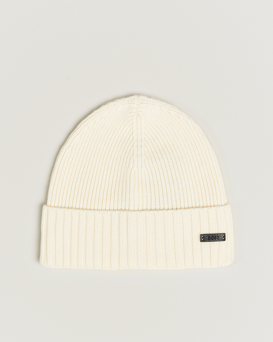 Herr | BOSS BLACK Fati Beanie Open White | BOSS BLACK | Fati Beanie Open White