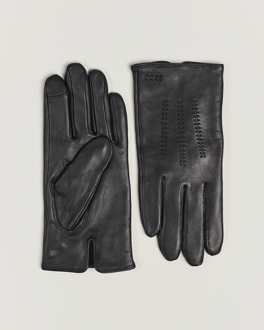 Herr | BOSS BLACK Hainz Leather Gloves Black | BOSS BLACK | Hainz Leather Gloves Black