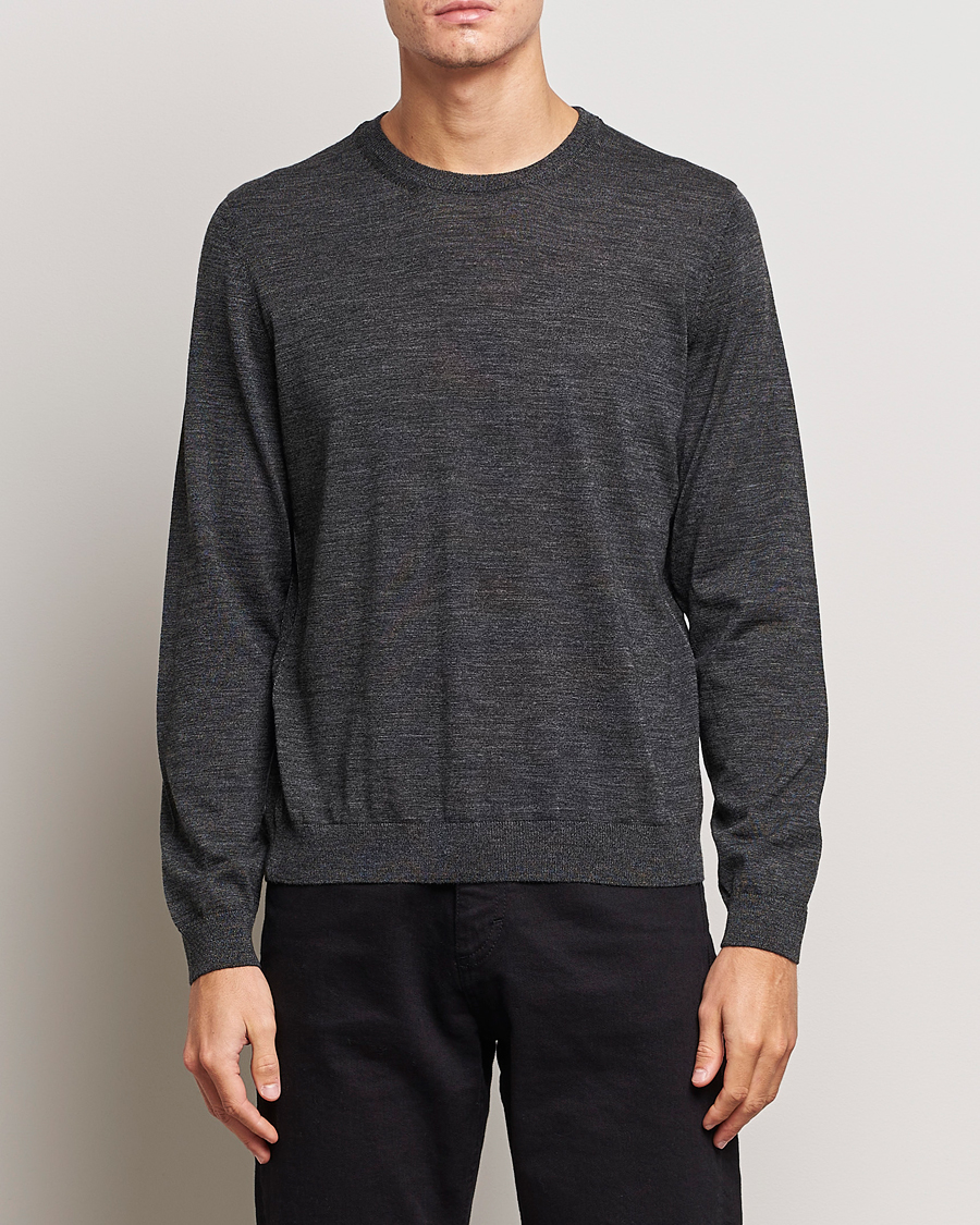 Herr | Rea kläder | BOSS BLACK | Leno Knitted Sweater Black Melange