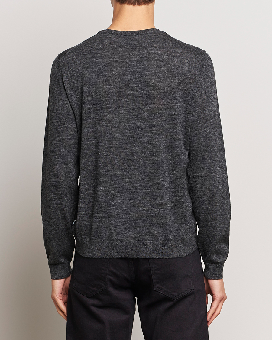 Herr | Tröjor | BOSS BLACK | Leno Knitted Sweater Black Melange