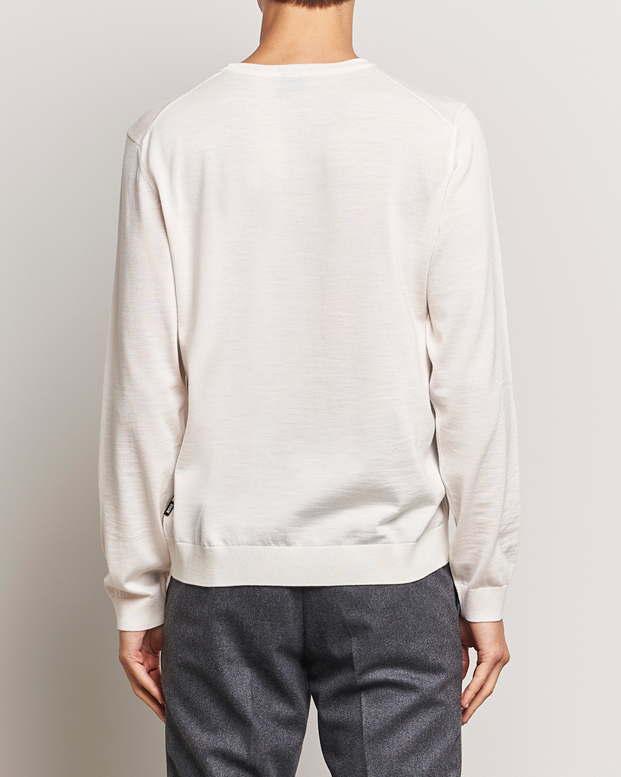 Herr | Tröjor | BOSS BLACK | Leno Knitted Sweater Open White