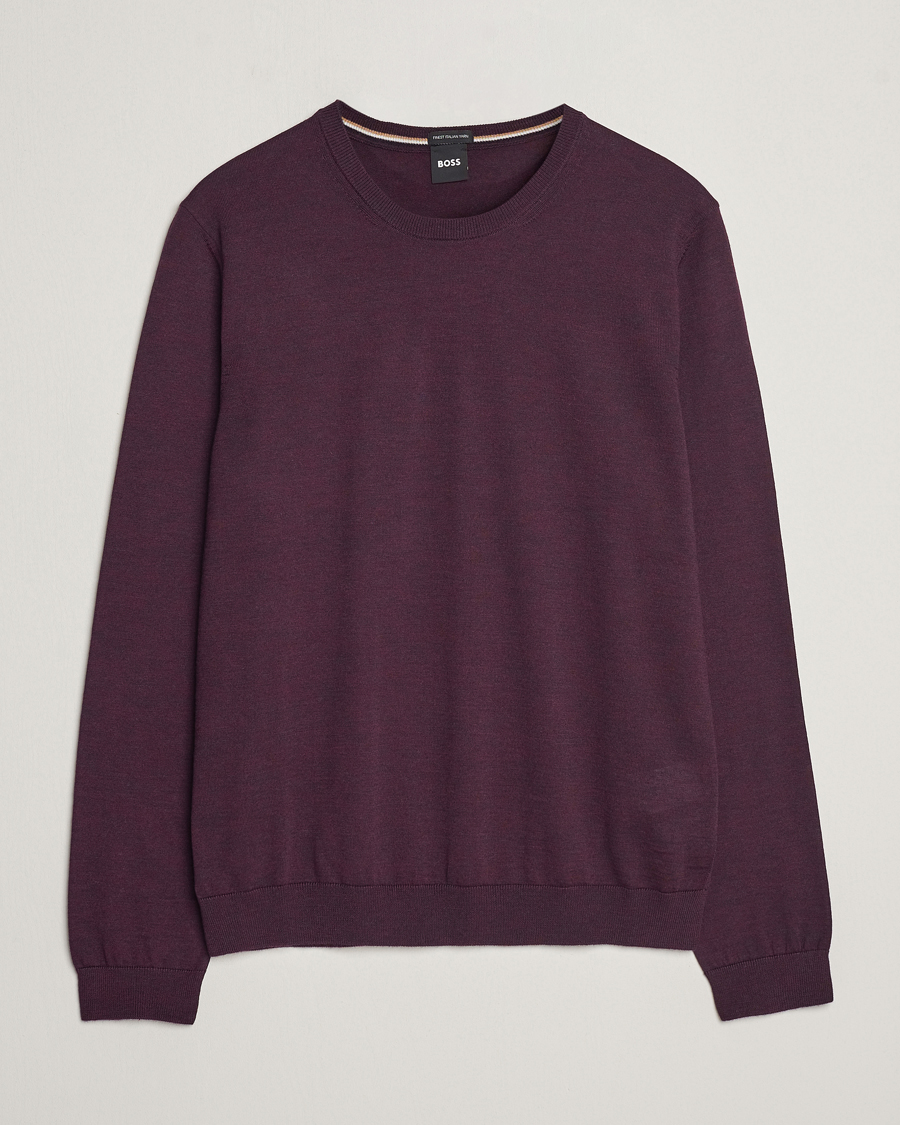 Herr | Tröjor | BOSS BLACK | Leno Knitted Sweater Dark Red