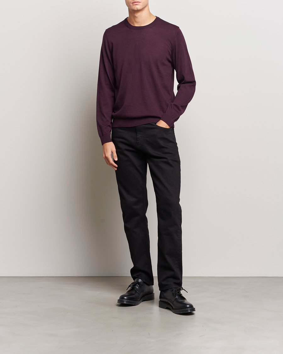 Herr | Tröjor | BOSS BLACK | Leno Knitted Sweater Dark Red