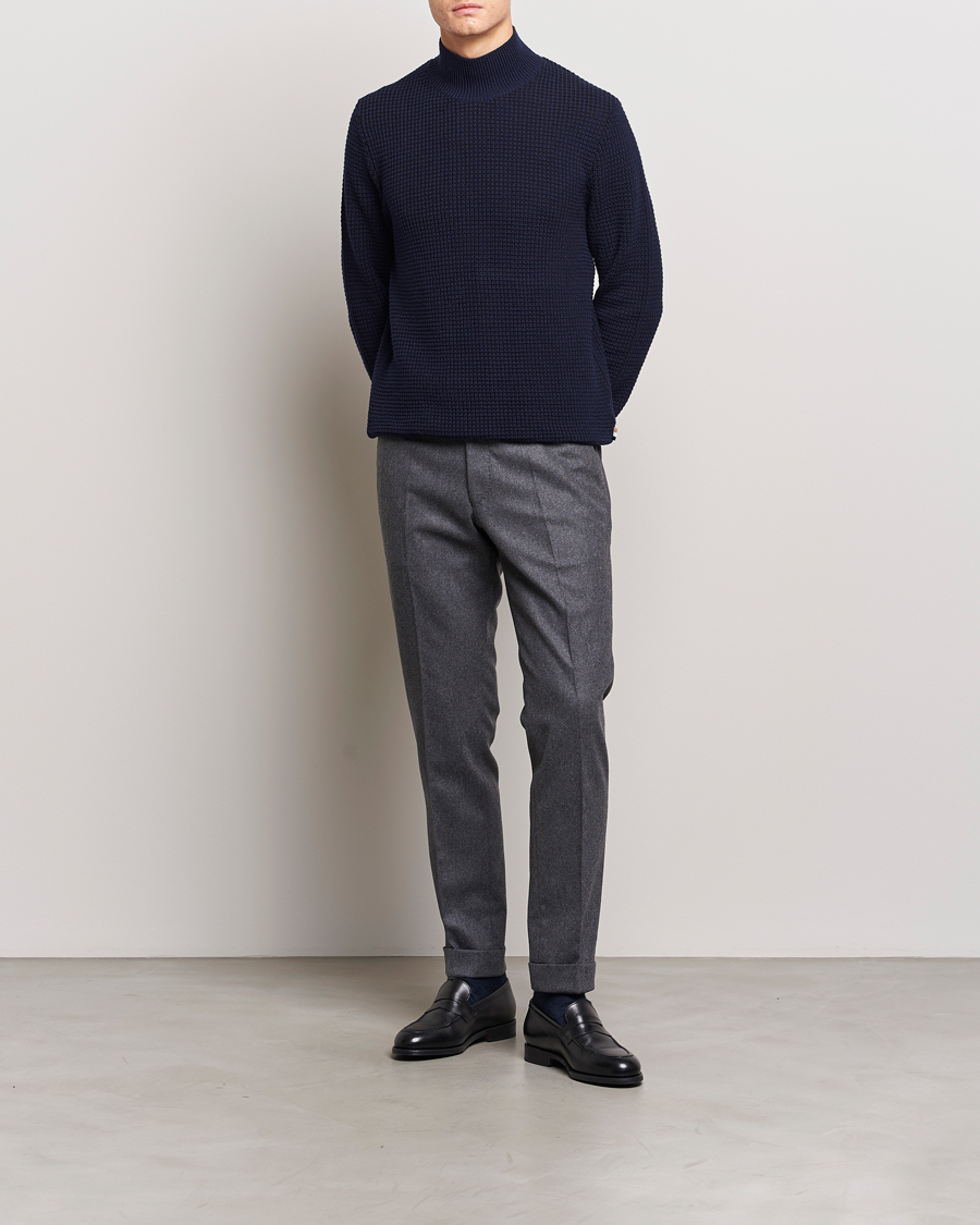 Herr | Tröjor | BOSS BLACK | Maurelio Heavy Knitted Polo Dark Blue