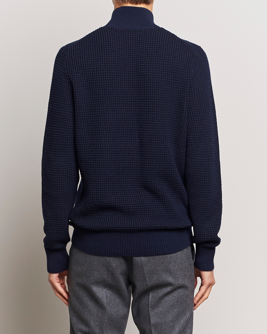 Herr | Tröjor | BOSS BLACK | Maurelio Heavy Knitted Polo Dark Blue