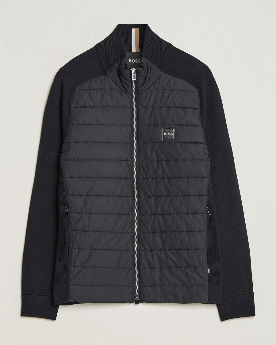 Herr | Tröjor | BOSS BLACK | Medesimo Hybrid Full Zip Black