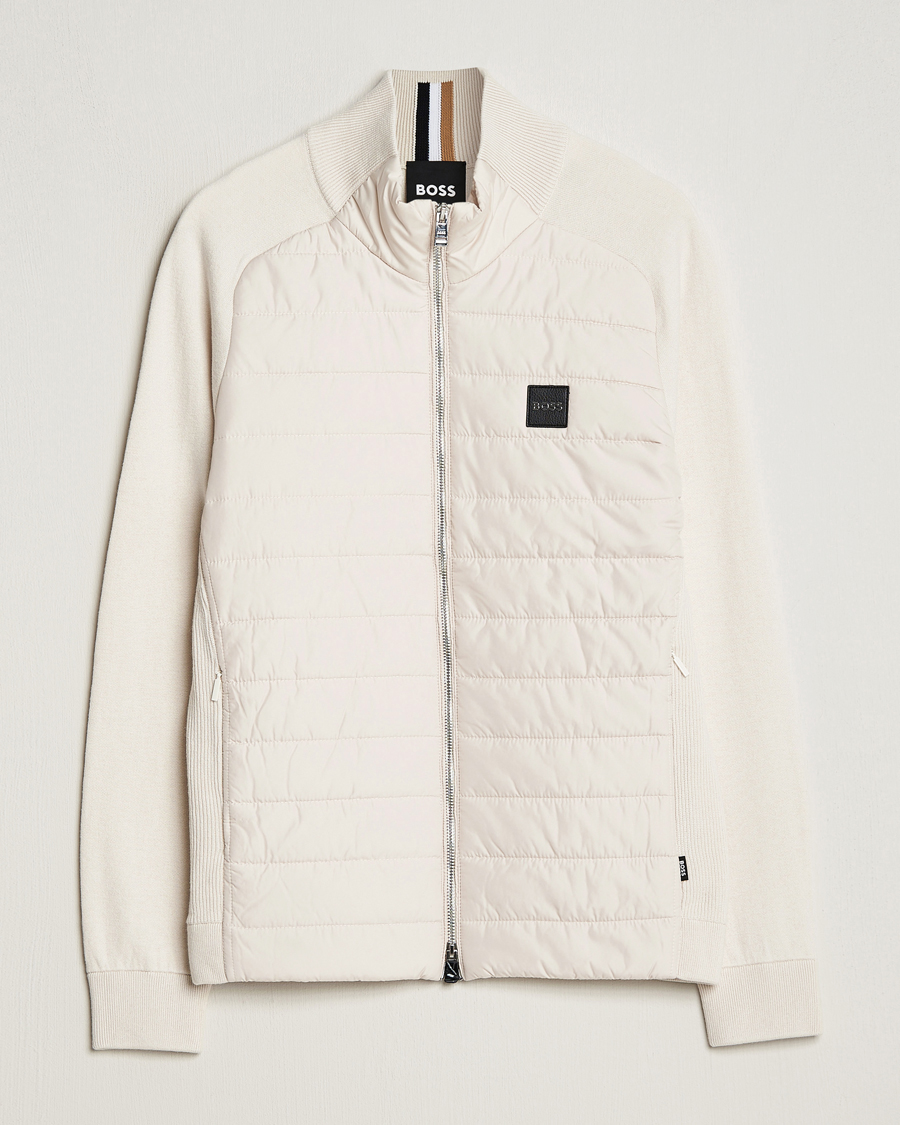 Herr | Tröjor | BOSS BLACK | Medesimo Hybrid Full Zip Open White