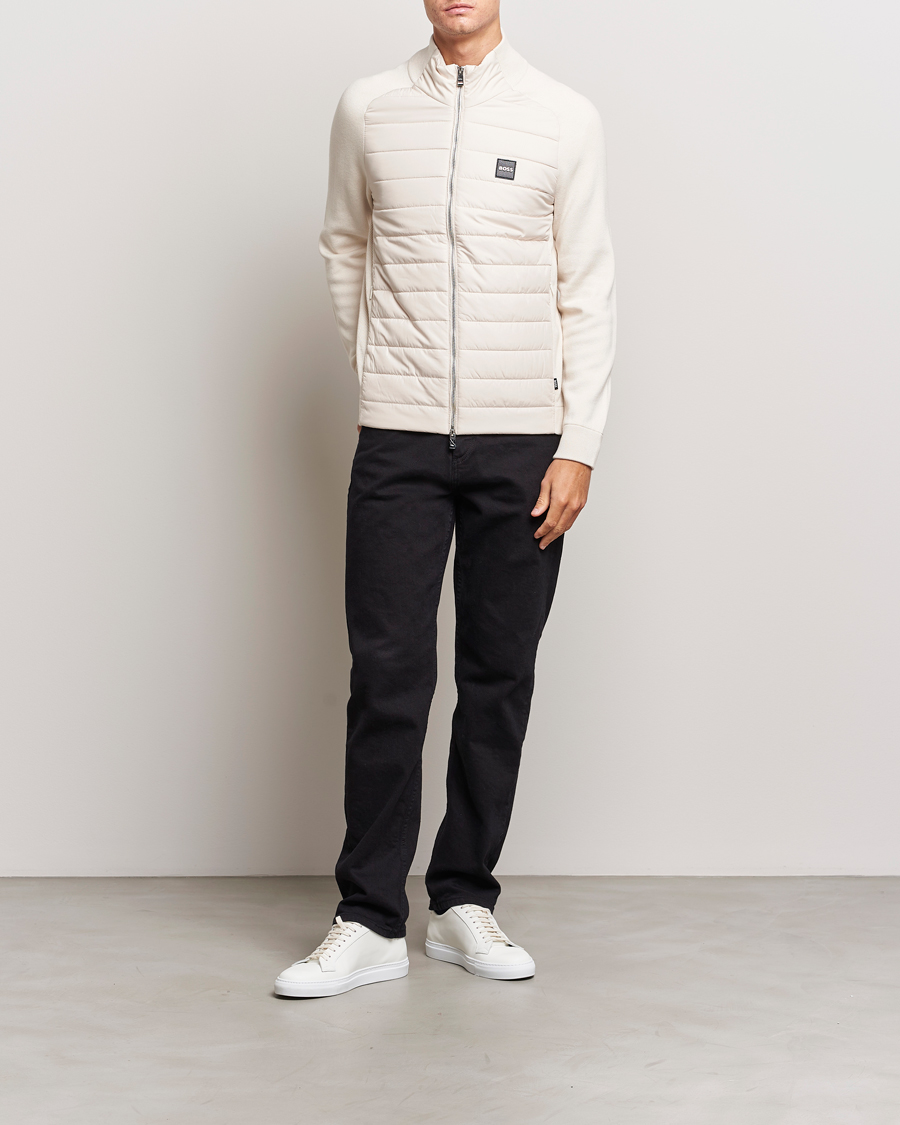 Herr | Tröjor | BOSS BLACK | Medesimo Hybrid Full Zip Open White