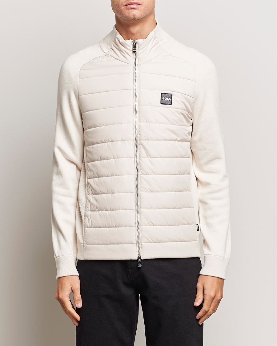 Herr | Tröjor | BOSS BLACK | Medesimo Hybrid Full Zip Open White
