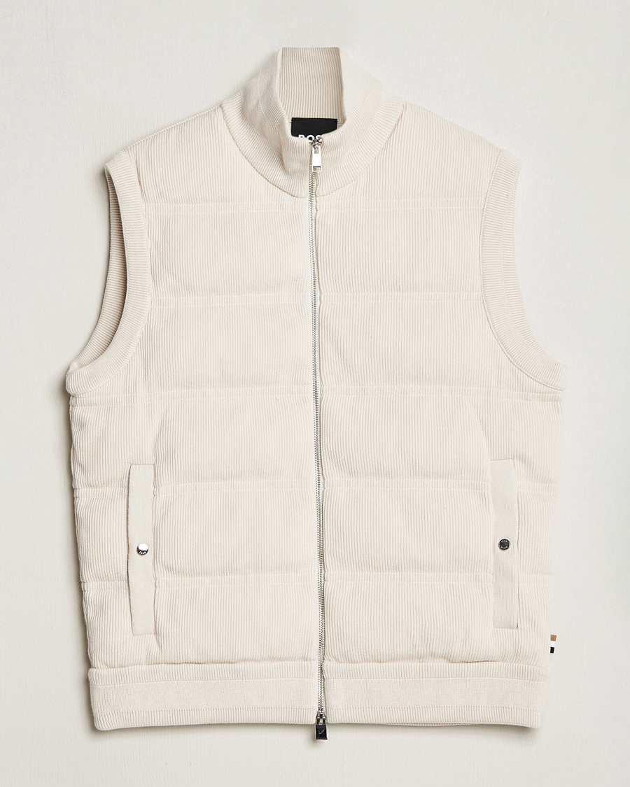 Herr | Jackor | BOSS BLACK | Mandolino Corduroy Vest Open White