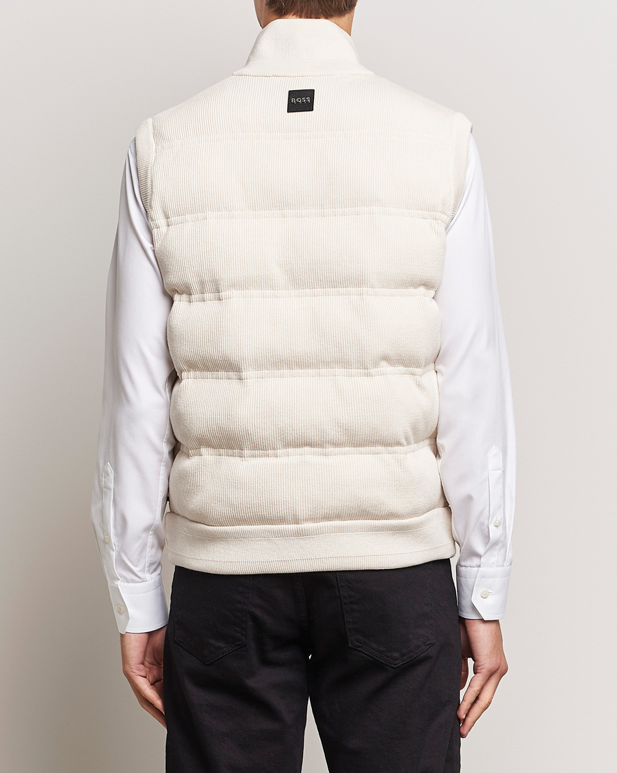 Herr | Jackor | BOSS BLACK | Mandolino Corduroy Vest Open White
