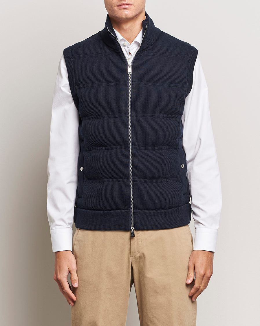 Herr | Jackor | BOSS BLACK | Mandolino Corduroy Vest Dark Blue