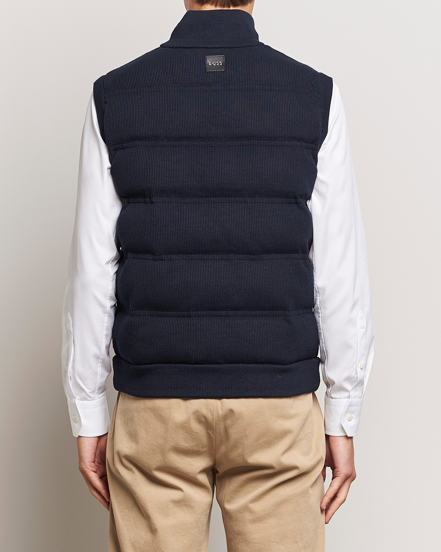 Herr | Jackor | BOSS BLACK | Mandolino Corduroy Vest Dark Blue