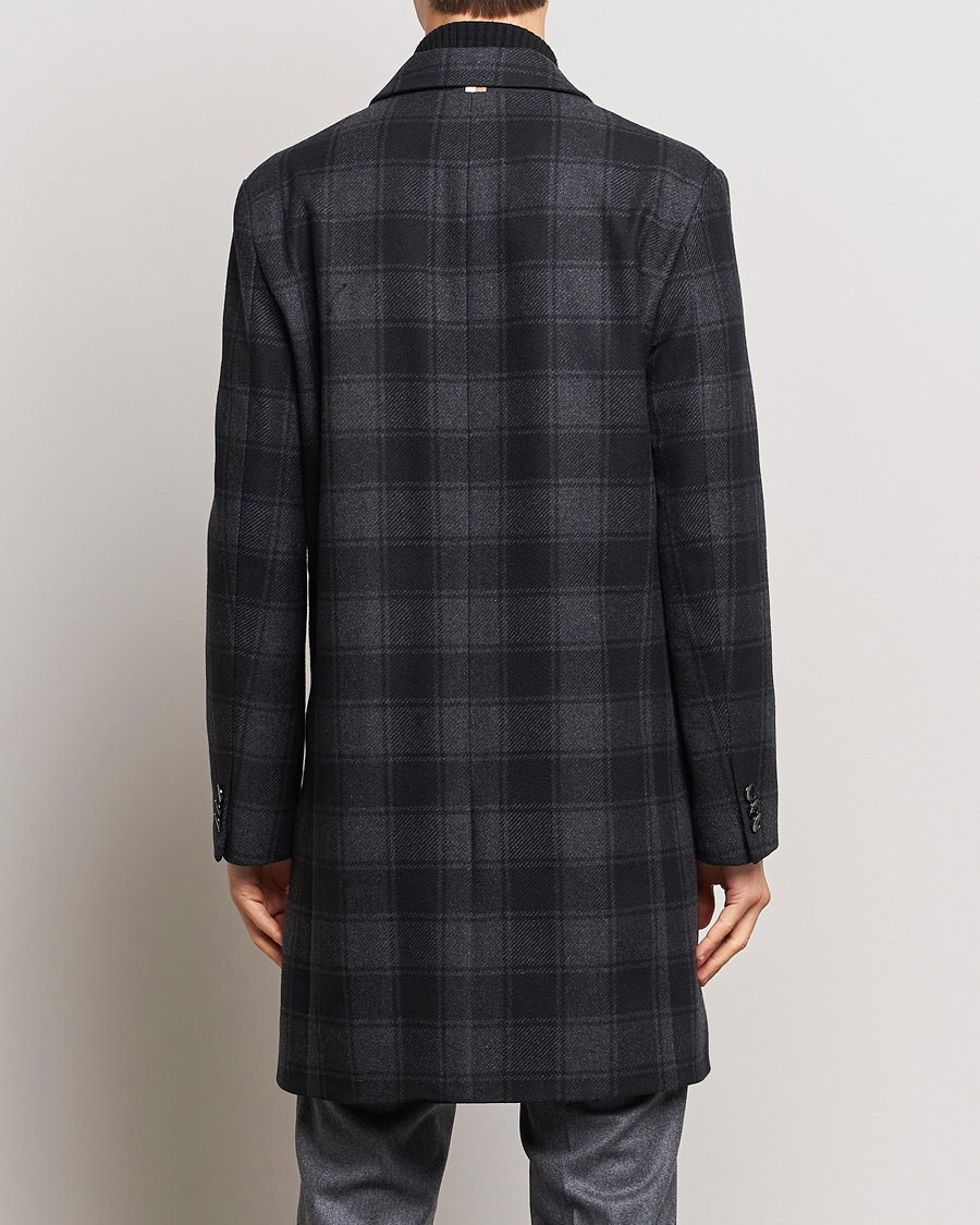 Herr | Jackor | BOSS BLACK | Hyde Wool Checked Coat Black/Grey