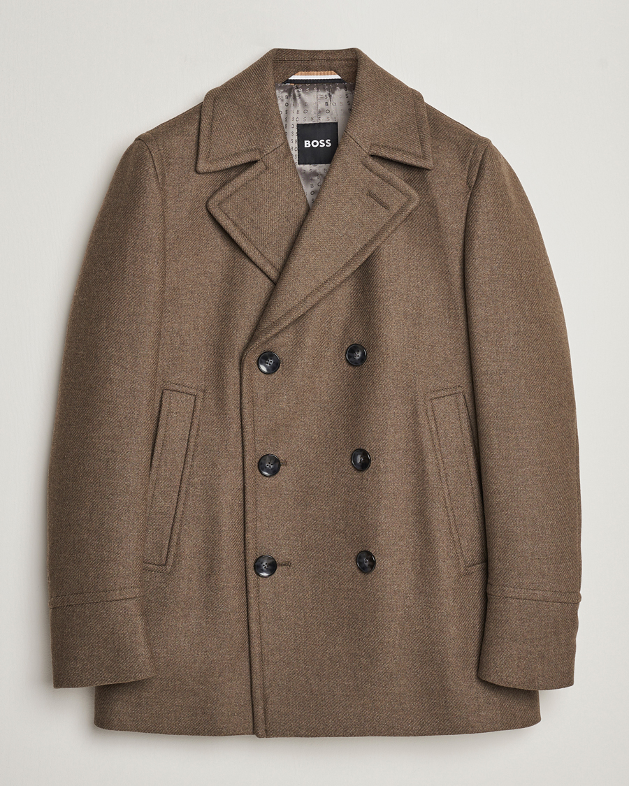 Herr | Jackor | BOSS BLACK | Hyde Peacoat Open Green