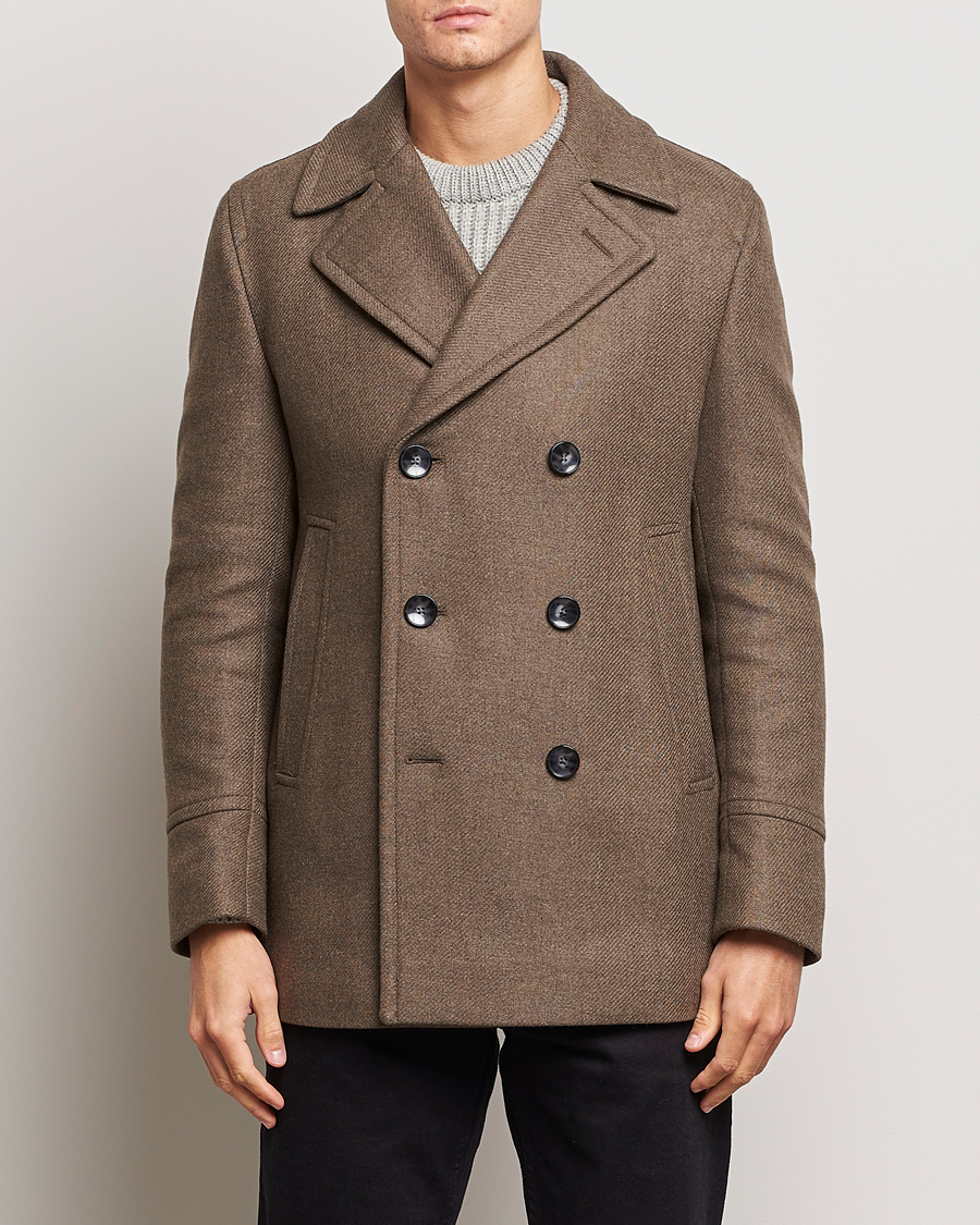 Herr | Jackor | BOSS BLACK | Hyde Peacoat Open Green