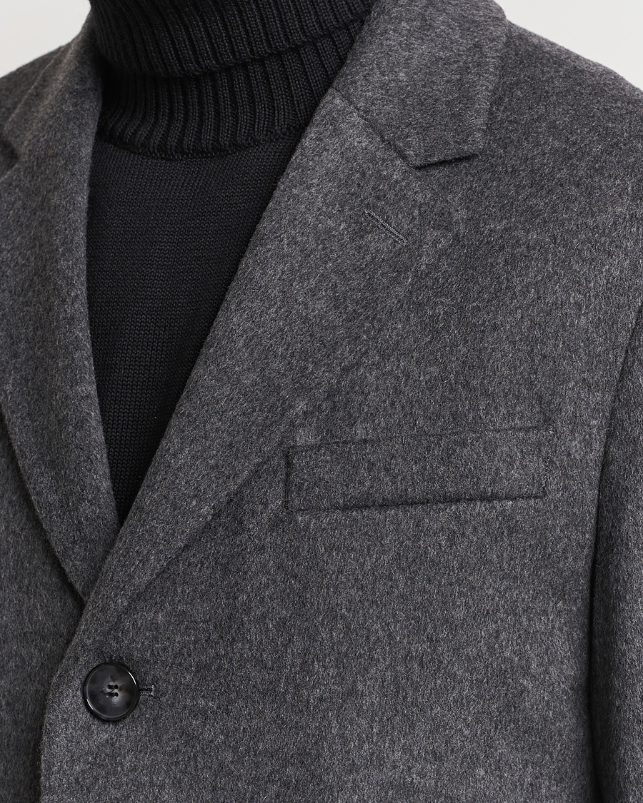 Herr | Jackor | BOSS BLACK | Hyde Wool/Cashmere Coat Medium Grey