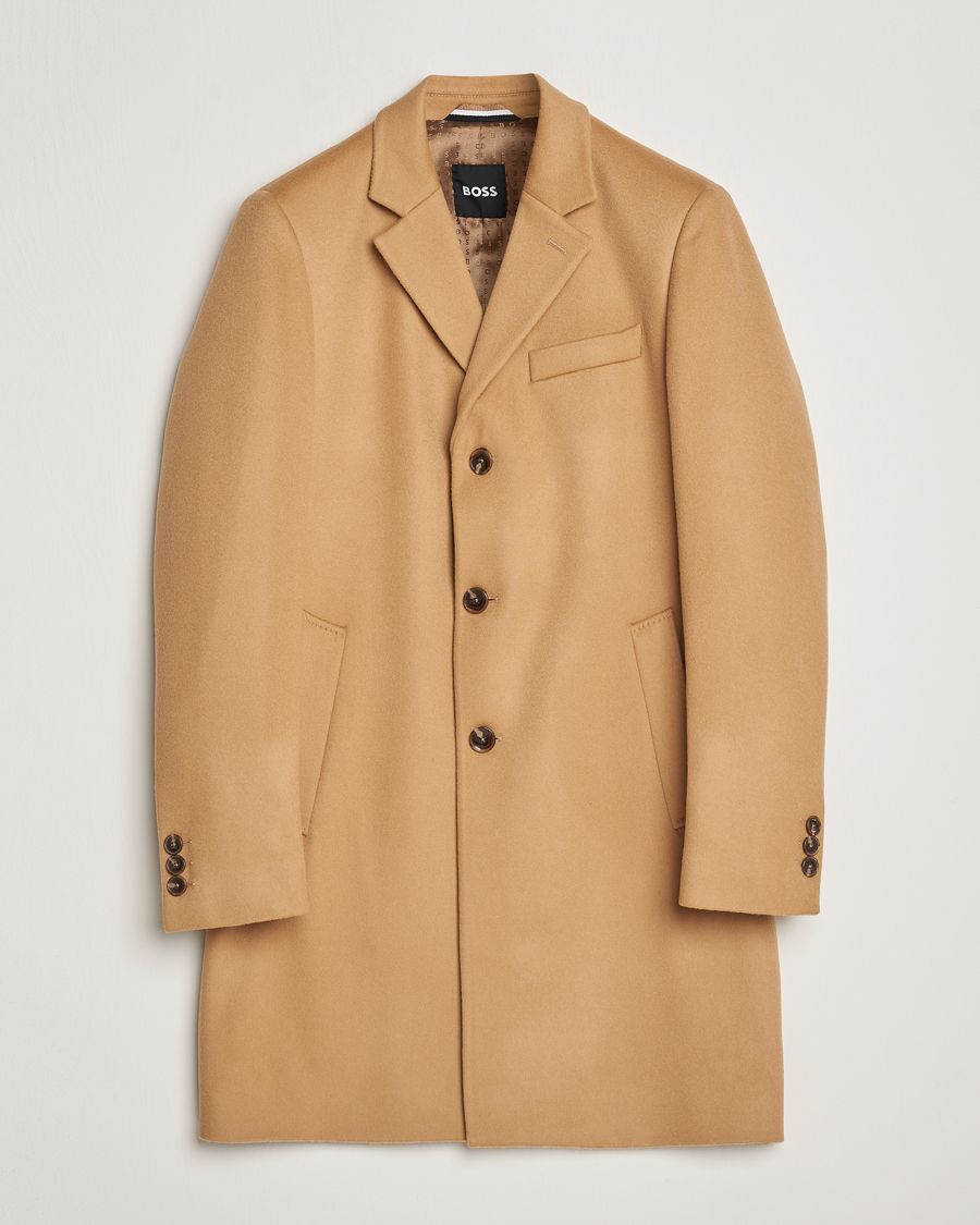 Herr | Jackor | BOSS BLACK | Hyde Wool/Cashmere Coat Medium Beige