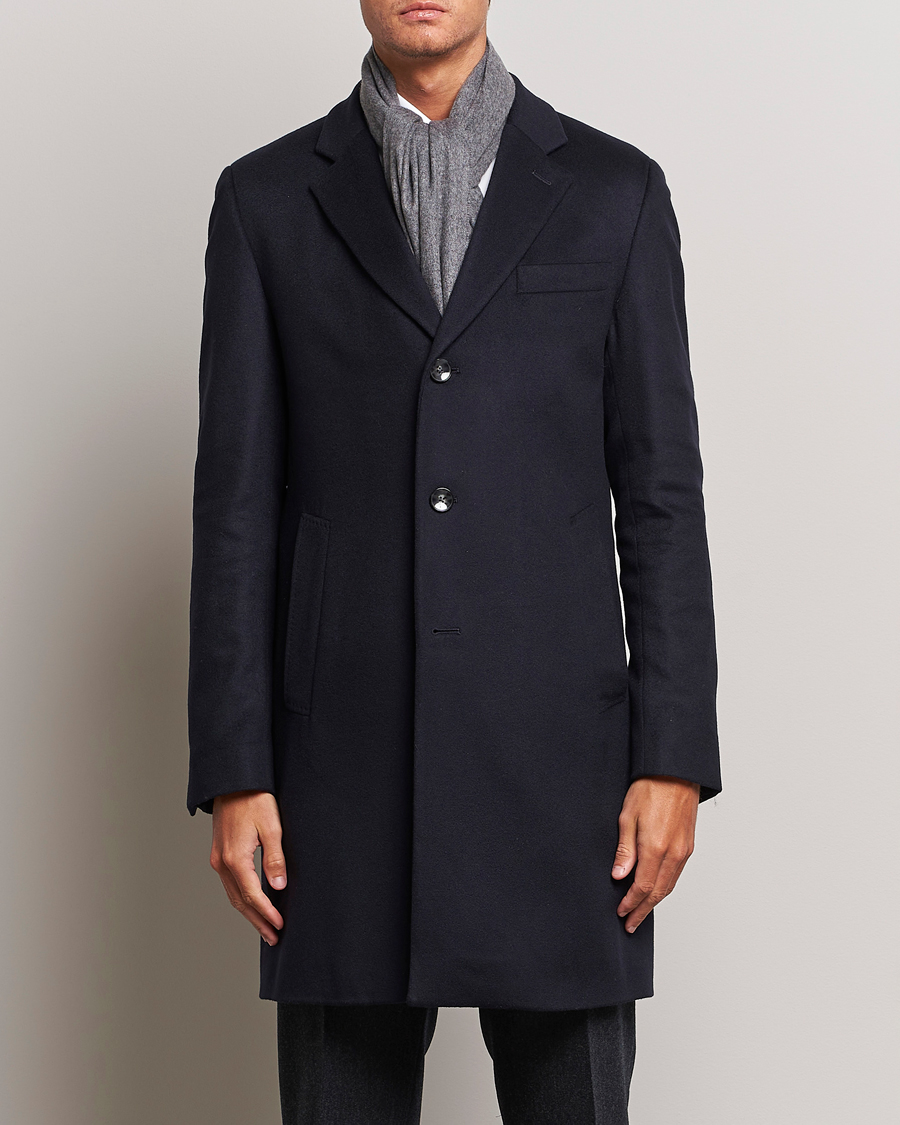 Herr | Jackor | BOSS BLACK | Hyde Wool/Cashmere Coat Dark Blue