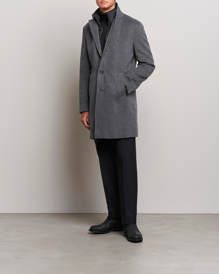 Herr | Jackor | BOSS BLACK | Hyde Wool Bib Coat Medium Grey