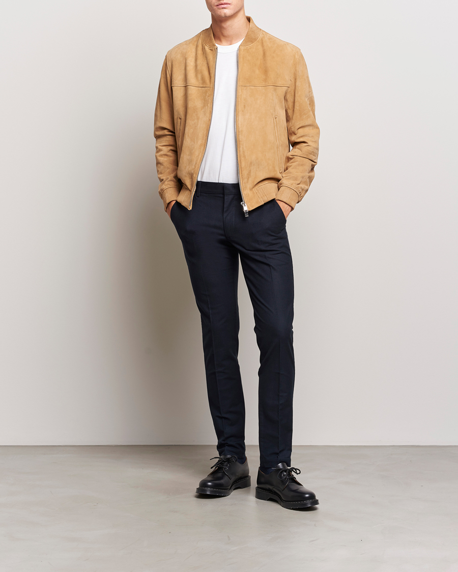 Herr | Byxor | BOSS BLACK | Kaito1 Structured Chinos Dark Blue