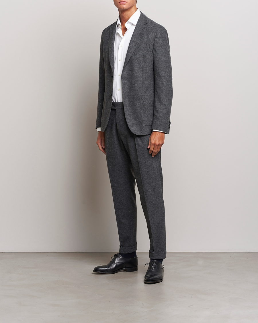 Herr | Kavajer | BOSS BLACK | Hanry Tech Flannel Blazer Dark Grey