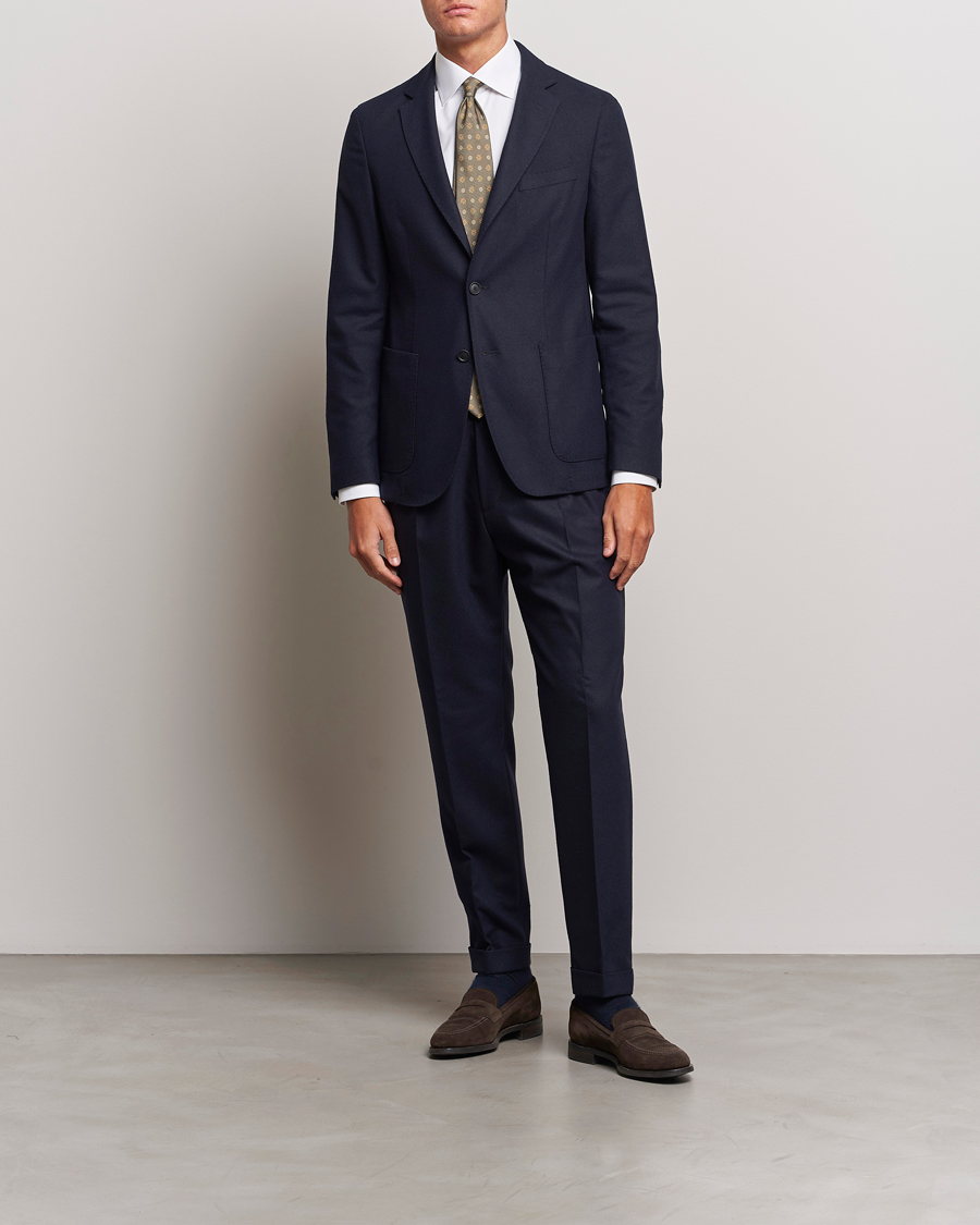 Herr | Kavajer | BOSS BLACK | Hanry Tech Flannel Blazer Dark Blue
