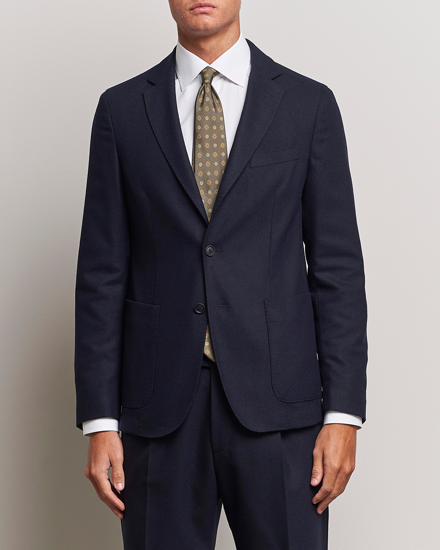 Herr | Kavajer | BOSS BLACK | Hanry Tech Flannel Blazer Dark Blue
