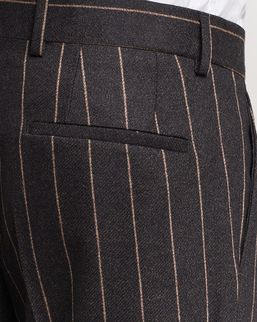 Herr | Kostymer | BOSS BLACK | Huge Double Breasted Pinstripe Suit Dark Brown