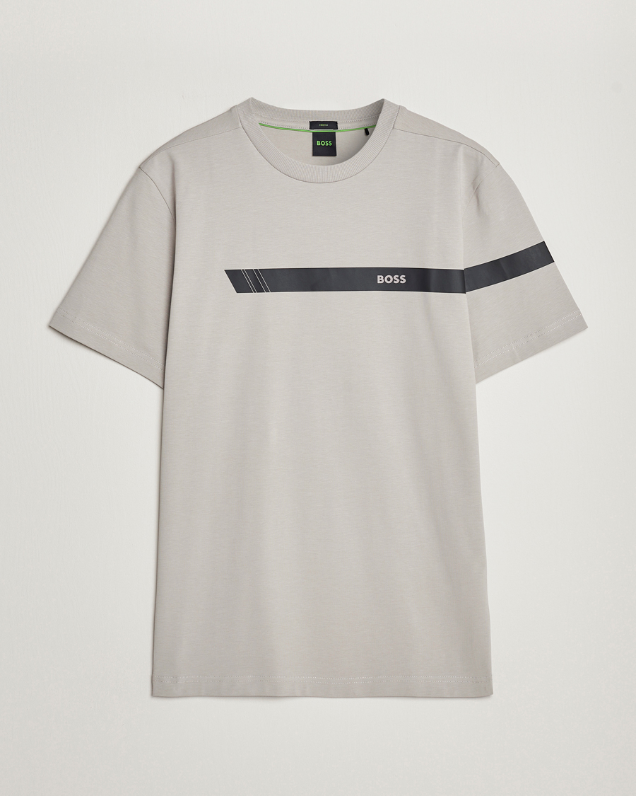 Herr | T-Shirts | BOSS GREEN | Logo Crew Neck T-Shirt Open Grey