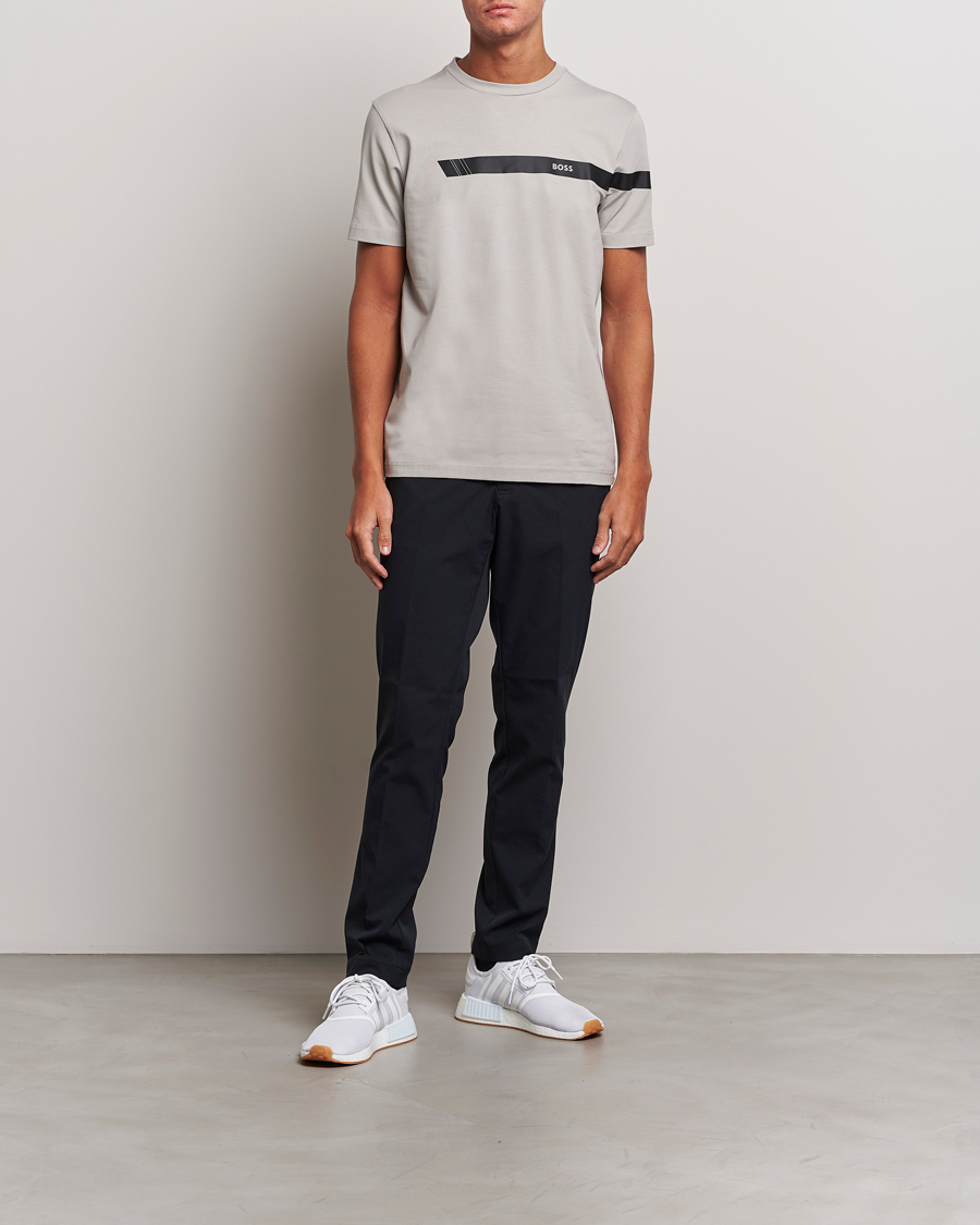 Herr | T-Shirts | BOSS GREEN | Logo Crew Neck T-Shirt Open Grey