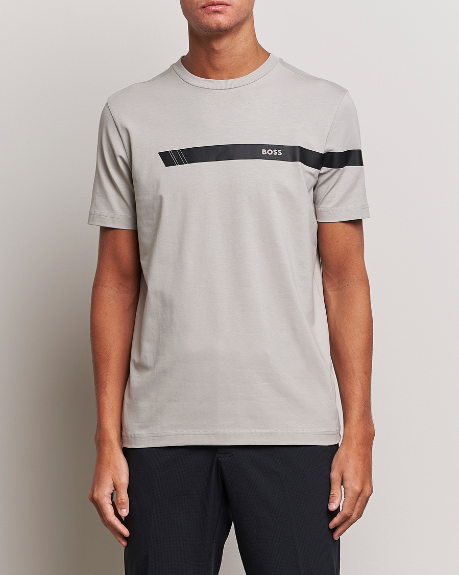 Herr | T-Shirts | BOSS GREEN | Logo Crew Neck T-Shirt Open Grey
