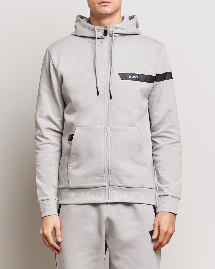 Herr | Tröjor | BOSS GREEN | Saggy Full Zip Hoodie Open Grey