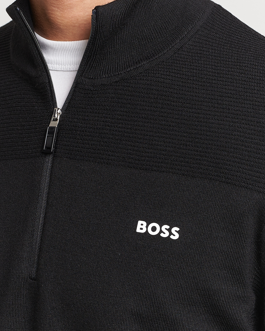 Herr | Tröjor | BOSS GREEN | Momentum Knitted Half Zip Black