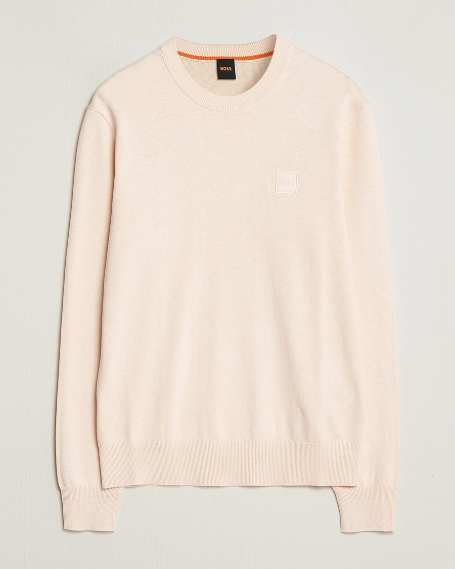 Herr | Tröjor | BOSS ORANGE | Kanovano Knitted Sweater Open Beige