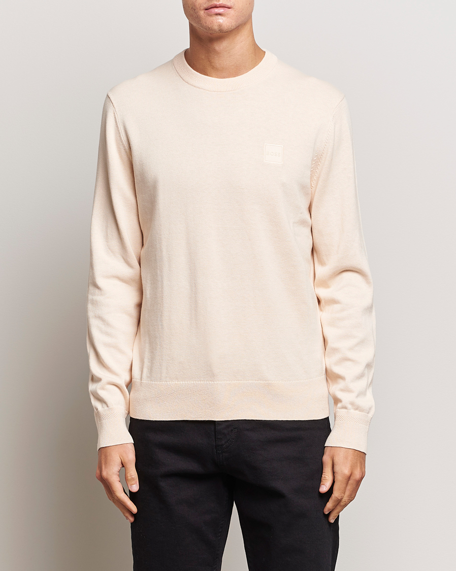 Herr | Tröjor | BOSS ORANGE | Kanovano Knitted Sweater Open Beige